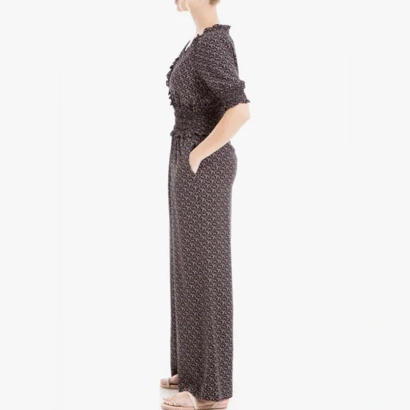 Max Studio short sleeve wide leg jumpsuit - Picture 3 of 3